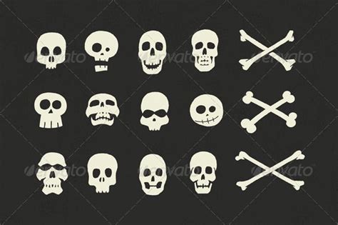 Skulls And Crossbones Halloween Pack Graphicriver This Set Of 12