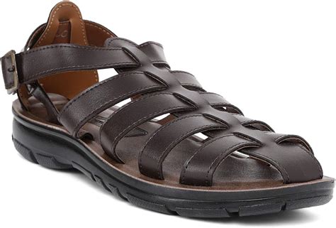 Paragonshoes Pavmr Mens Brown Outdoor Sandal Shoes And Handbags