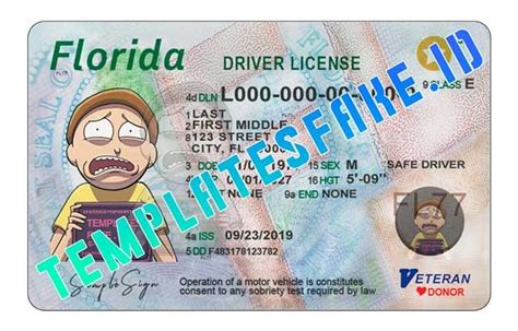 Florida Usa Driver License Psd Template In 2021 Psd Templates
