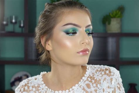 Emerald Green Glitter Glam Makeup Tutorial Макияж