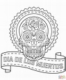 Dia De Los Muertos Sugar Skull coloring page | Free Printable Coloring ...