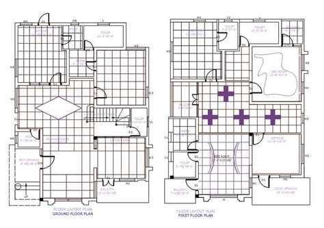 Residence House Flooring Layout Plan AutoCAD Drawing DWG File Cadbull