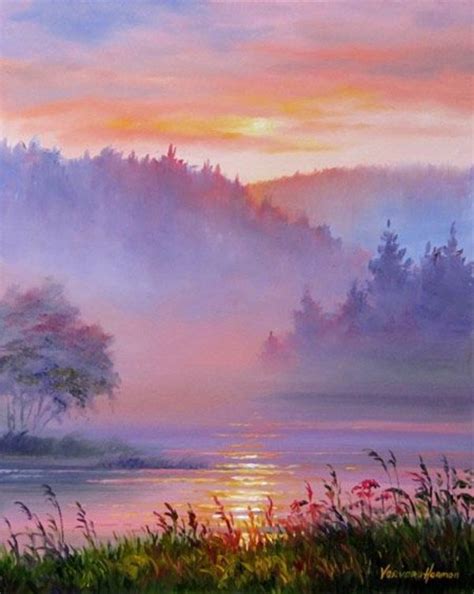 Drawing Sunset Watercolor Landscape Easy Greeneyesstyle