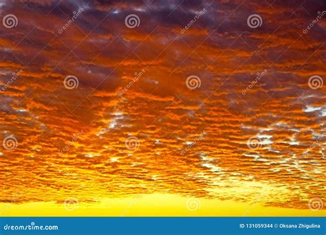 Beautiful Evening Sky With Cloud And Colorful Sunset Stock Photo