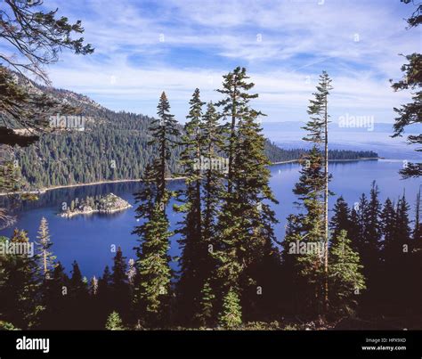 Emerald Bay Showing Fannette Island Lake Tahoe Sierra Nevada Nevada