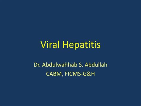 Ppt Viral Hepatitis Powerpoint Presentation Free Download Id