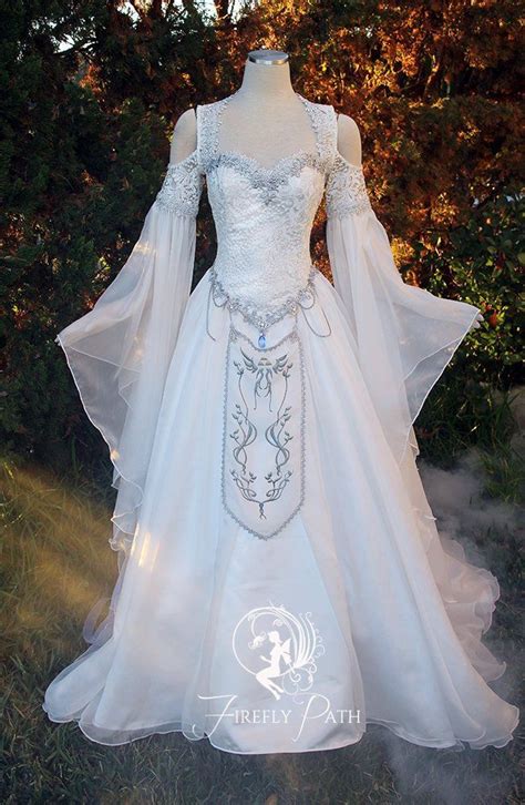 The most common fantasy wedding gown material is metal. Hyrule Gown | Fantasy dress, Medieval wedding dress ...