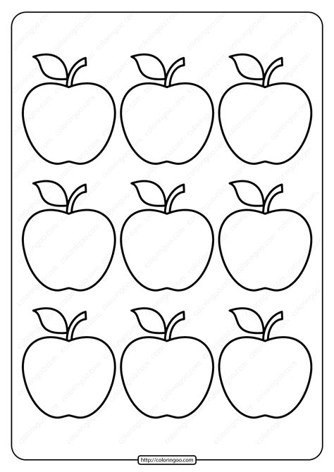 Printable Simple Apple Outline 9 Coloring Page