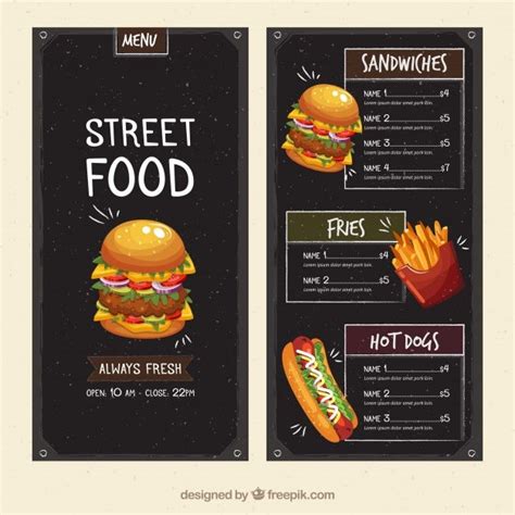 Food trucks • menu available. Download Street Food Menu Template for free | Street food