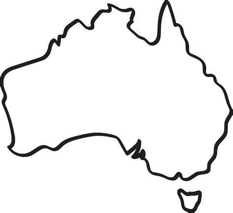 Blank Map Of Australia Thin Line Australia Map A Transparent Images