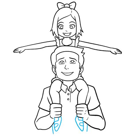 How To Draw A Father And Daughter Really Easy Drawing Tutorial