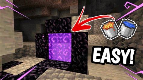 How To Make A Nether Portal Using Lava Pool Fast Youtube