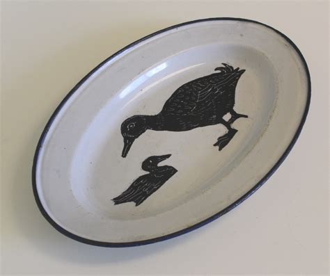 Extremely Rare Ker Enameled Oval Duck Tray Two Tone Hand Etsy