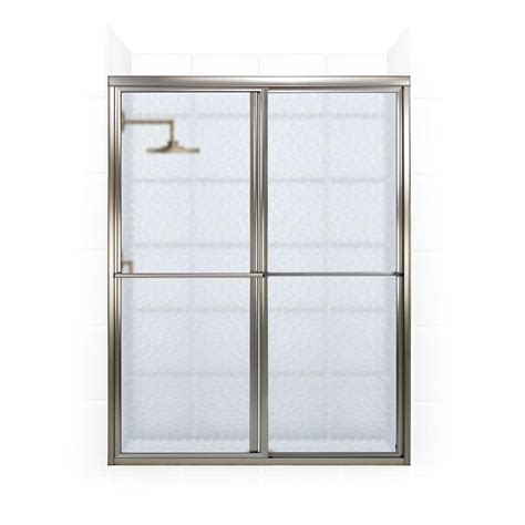 coastal shower doors newport series 64 in x 70 in framed sliding shower door with towel bar in