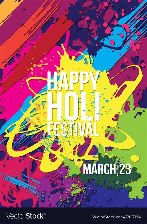 Holi Festival Poster Template Vector Illustration For Flyer Brochure