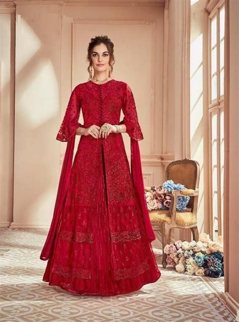 Red Heavy Embroidery Lehenga Choli Indian Pakistan Wedding Etsy In
