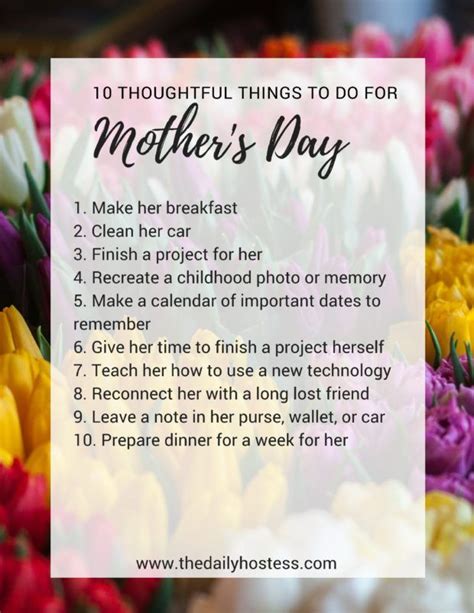 Thoughtful Mothers Day Ideas Things To Do For Your Mom On Mothers Day Mothers Day T