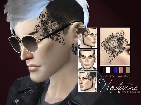 Face Tattoo Nocturne N02 By Pralinesims At Tsr Sims 4