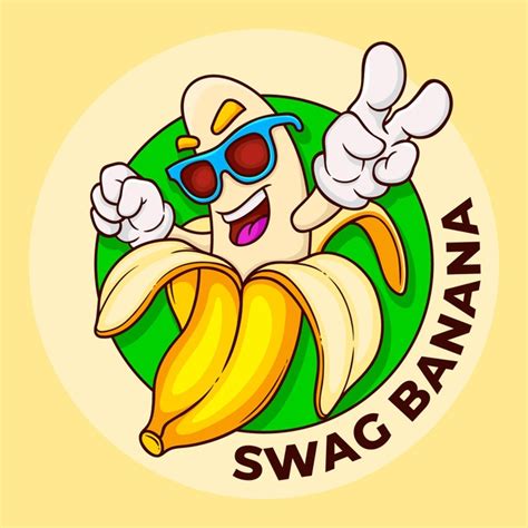 Modelo De Logotipo De Personagem De Banana Vetor Grátis