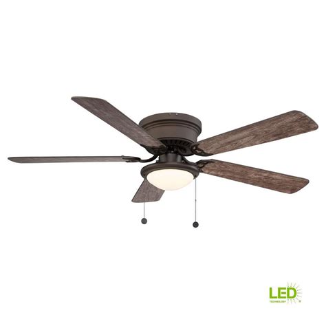 Browse low profile ceiling fans online at beacon lighting. Hugger 52 in. LED Espresso Bronze Ceiling Fan-AL383LED-EB ...