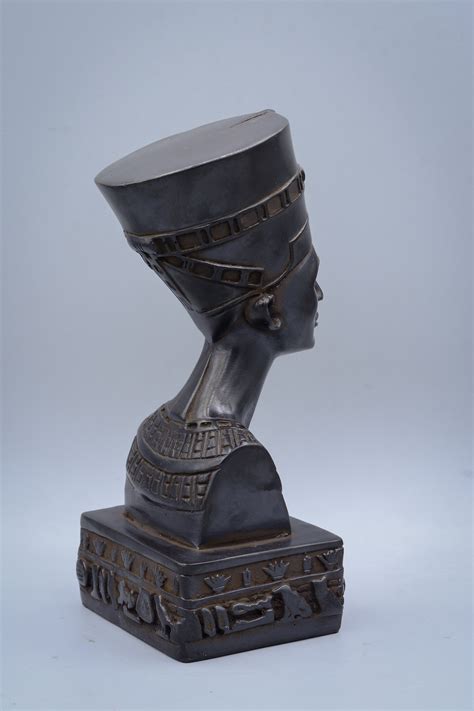 Statue Of Egyptian Queen Nefertiti Black Heavy Solid Stone Etsy