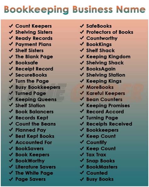 36 Catchy Bookkeeping Business Names Business Names And Business Names