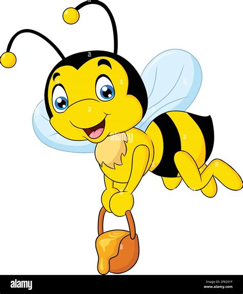 Niedliche Honey Biene Cartoon Illustration Stock Vektorgrafik Alamy