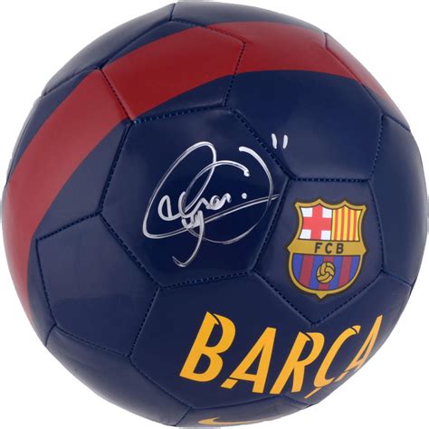 Neymar Santos Barcelona Autographed Barcelona Logo Soccer Ball