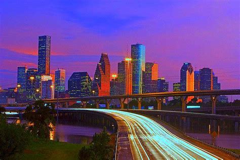 Pin By Robert Sharp On Twilit City Skylines Houston Texas Skyline