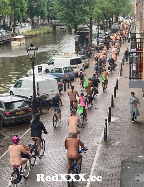 Yearly Naked Bike Ride In Amsterdam To Raise Awareness For Fossil Fuels