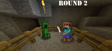 Minecraft Roundtwo Steve Vs Creeper By Intimidations On Deviantart