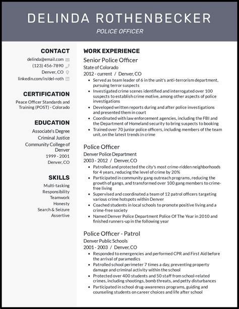 Real Police Officer Resume Examples That Worked In