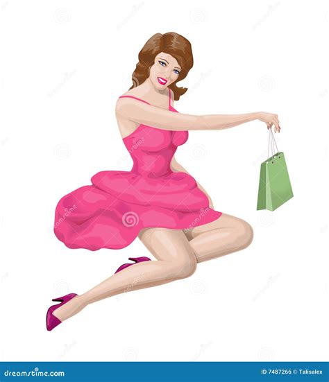 Female In Pink Dress Stock Illustration Illustration Of Pink