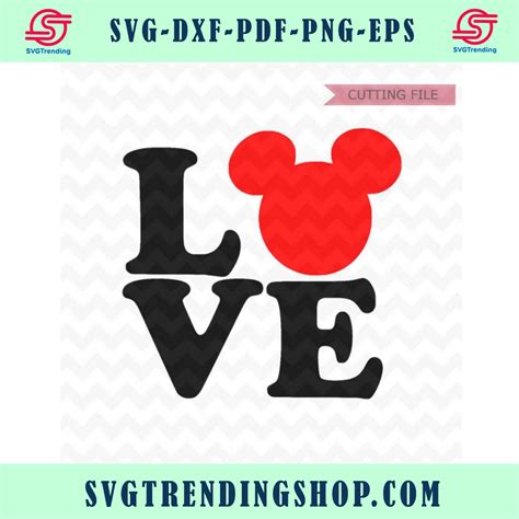 Disney Love Svg Mickey Mouse Love Svg Love Svg And Png Download Files