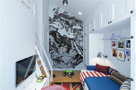Small Teenage Room Design With A Second Floor Sleeping