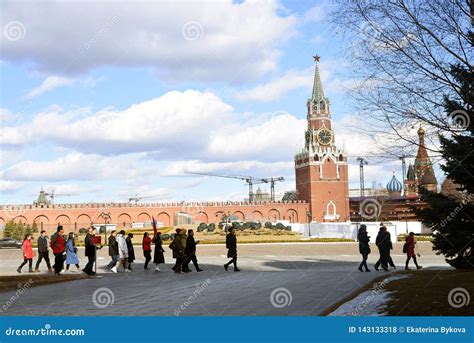 Tourists Visit Moscow Kremlin Unesco World Heritage Site Editorial