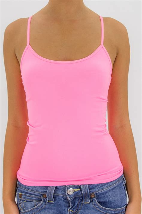 td collections woman s basic seamless long camisole light pink one size