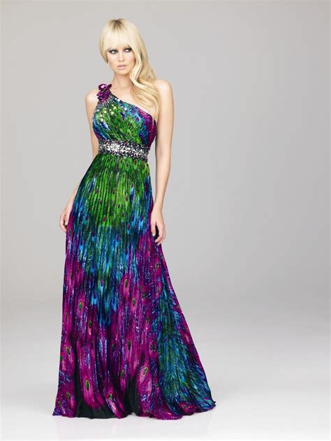 Evening Gown In Peacock Colors Prom Dress Styles Allure Dress