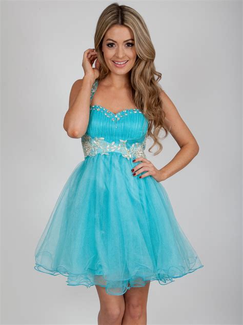 Turquoise Diamante A Line Prom Dress By PDUK 023 At Prom Dresses Uk Com