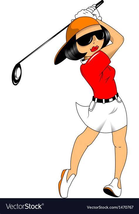 Girl Playing Golf Royalty Free Vector Image Vectorstock
