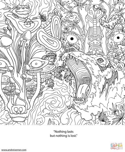 Trippy Coloring Pages For Adults Printable Colouring On Pinterest