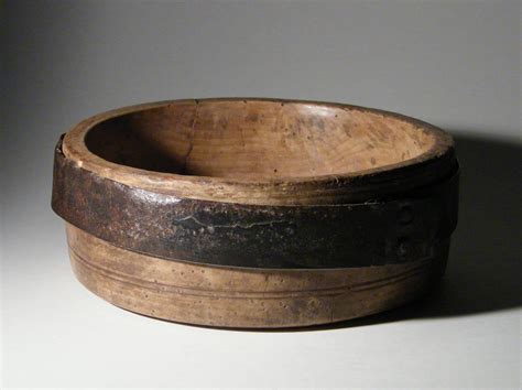 Turned Bowl With Five Draining Holes In The Base Antique Welsh Sycamore