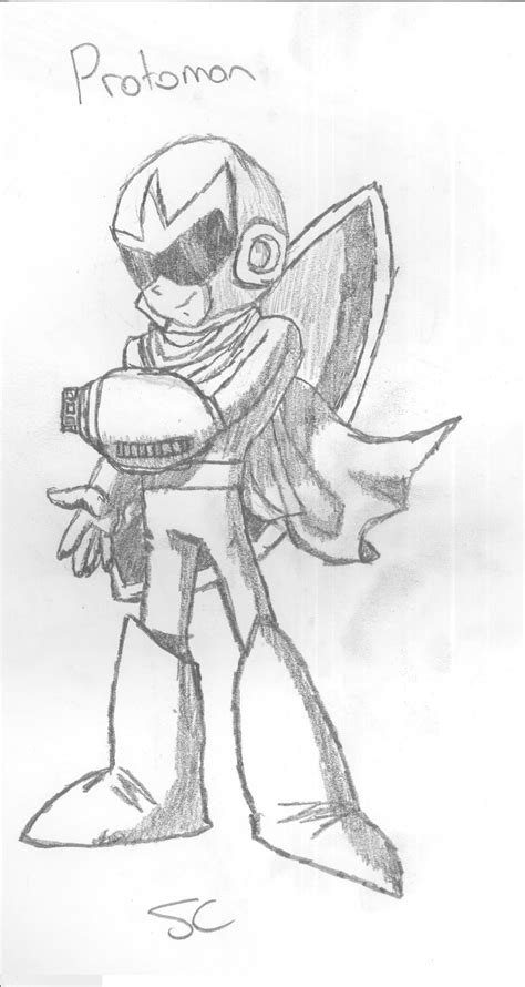 Protoman From Megaman Geek Stuff Humanoid Sketch Art