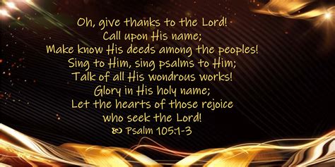 Psalm 1051 3 Give Thanks To The Lord Wellspring Christian Ministries