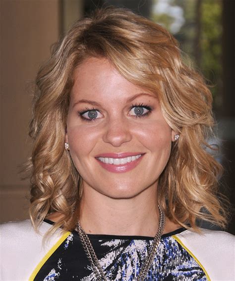 Candace Cameron Bure Medium Wavy Golden Blonde Hairstyle With Side