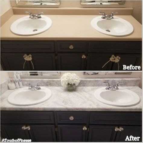 Before And After Faux Granite Countertops Master Bathroom Full