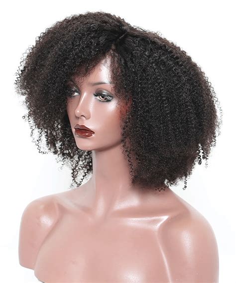 Dolago 250 African Afro Kinky Curly Lace Front Human Hair Wigs For Black Women Girls High