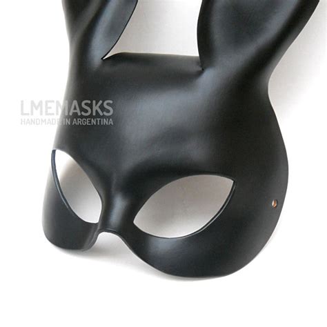 black bunny rabbit leather mask halloween masquerade erotic etsy