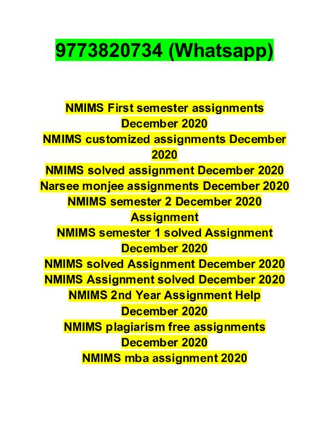 Doc 9773820734 Whatsapp Nmims First Semester Assignments Nmims Mba
