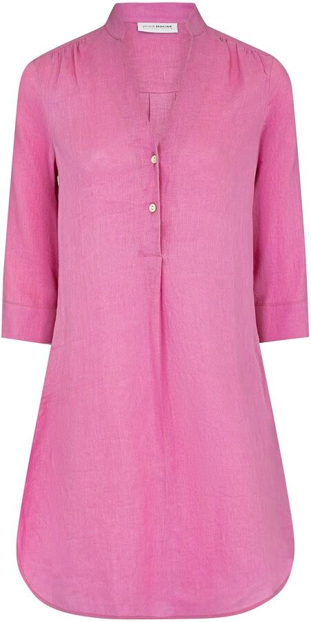 Pink House Mustique Linen Decima Dress Fuchsia Pink Shopstyle